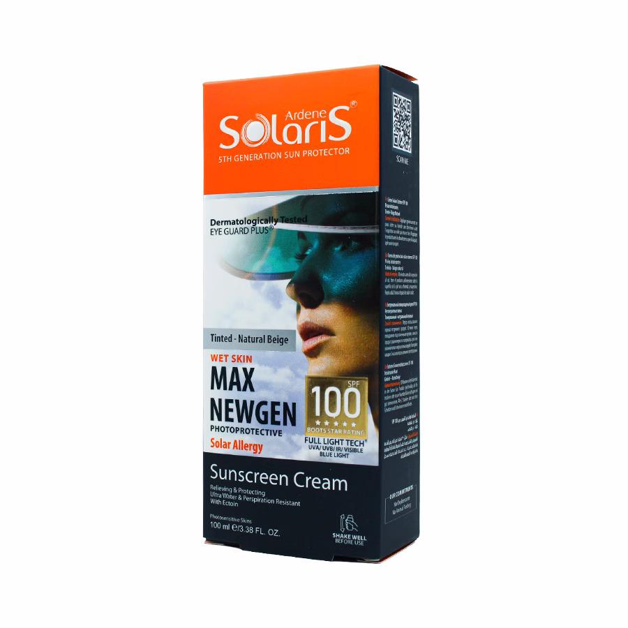 کرم ضد آفتاب مکس نیوژن آردن سولاریس رنگی بژ طبیعی اس پی اف 100