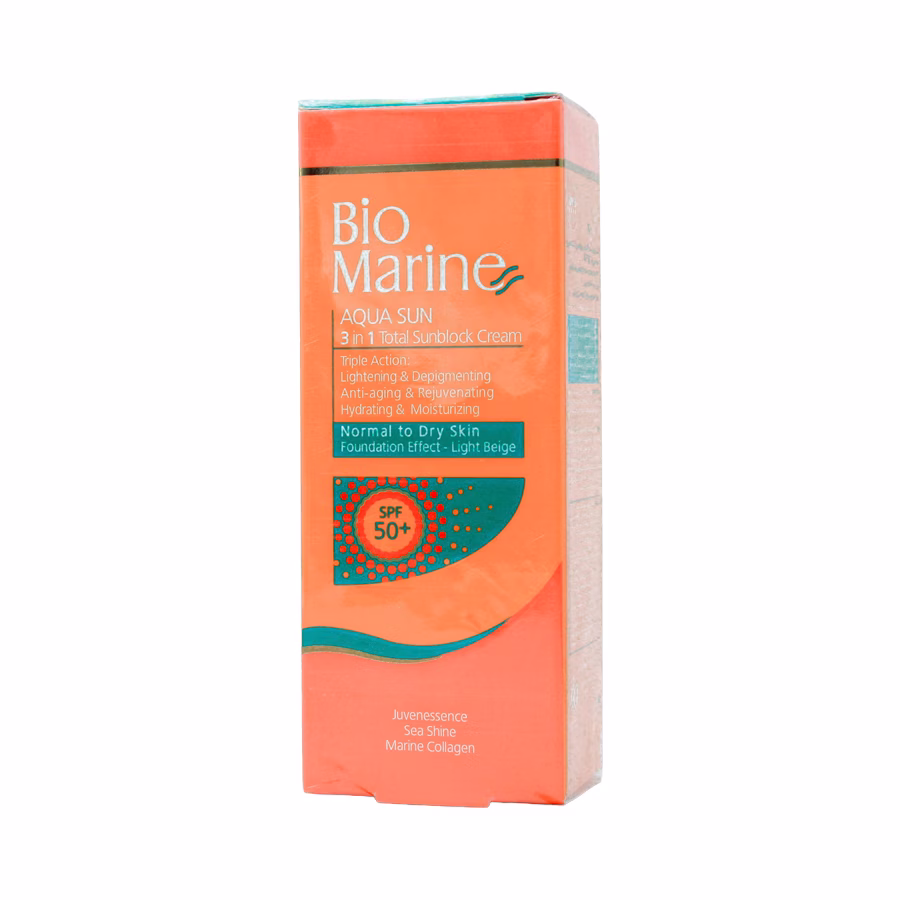 کرم ضد آفتاب روشن کننده و ضد چروک آکوا سان بایومارین برای پوست های معمولی و خشک اس پی اف 50