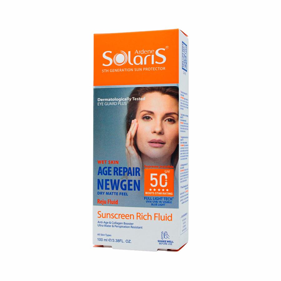 فلوئید ضد آفتاب ضد چروک فاقد رنگ ایج ریپیر نیوژن آردن سولاریس ای پی اف 50