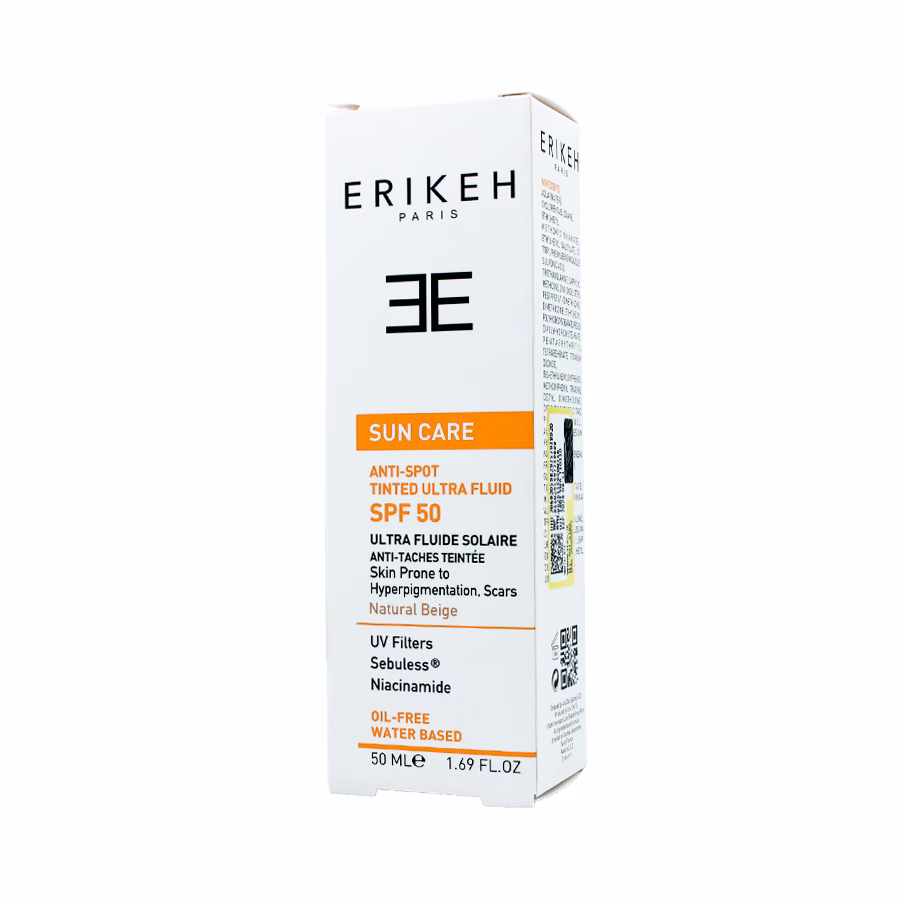 فلوئید ضد آفتاب و ضدلک اریکه بژ طبیعی و فاقد چربی اس پی اف 50