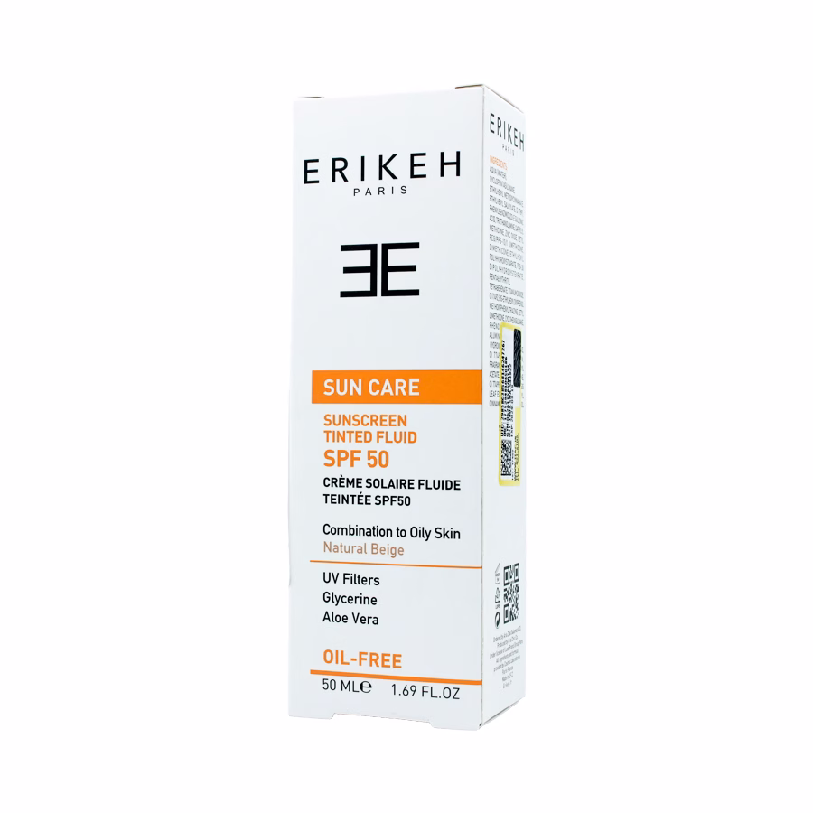 فلوئید ضد آفتاب اریکه بژ طبیعی و فاقد چربی اس پی اف 50 برای پوست مختلط تا چرب