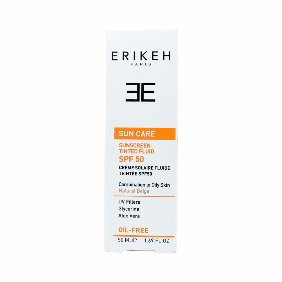 فلوئید ضد آفتاب اریکه بژ طبیعی و فاقد چربی اس پی اف 50 برای پوست مختلط تا چرب
