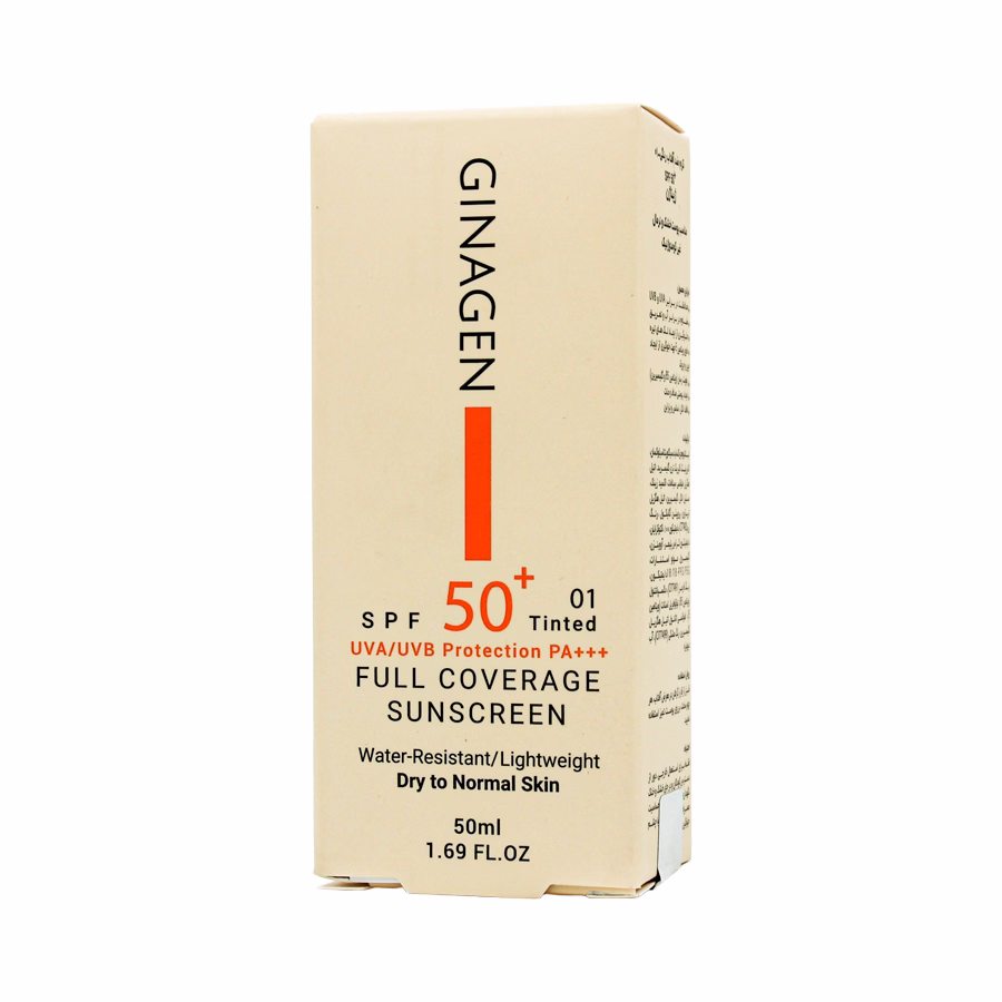 کرم ضد آفتاب رنگی ژیناژن 01 مناسب پوست خشک و نرمال با اس پی اف 50 - aa8