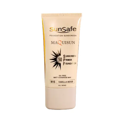 ضدآفتاب کرم پودری مکیسان N15 سان سیف SPF50 بژ وانیلی 40 گرم 2