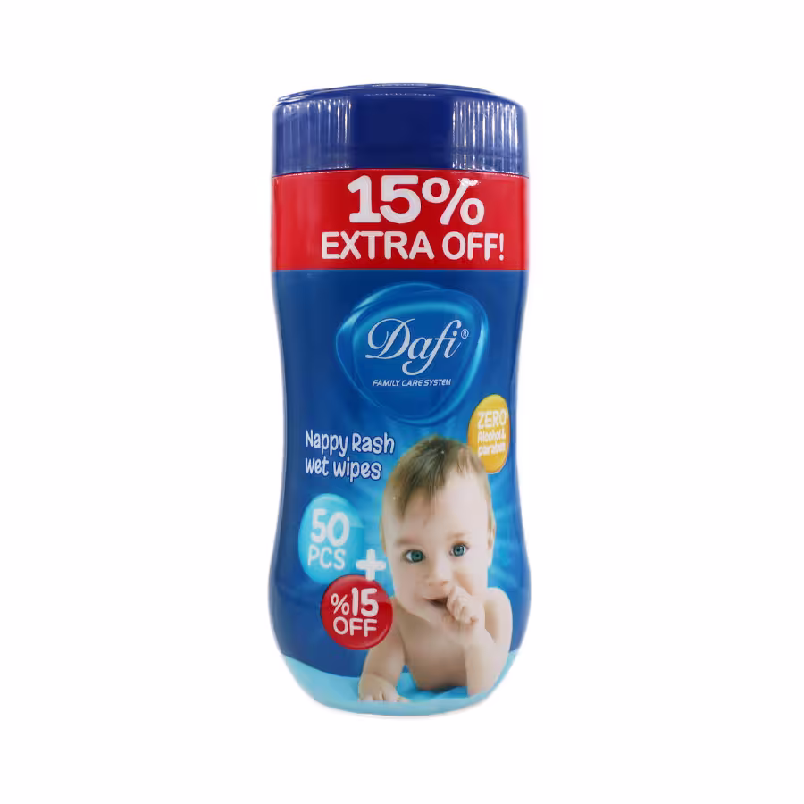 دستمال مرطوب دافی کودکان مناسب التهاب و سوختگی پای کودک 50 عددی