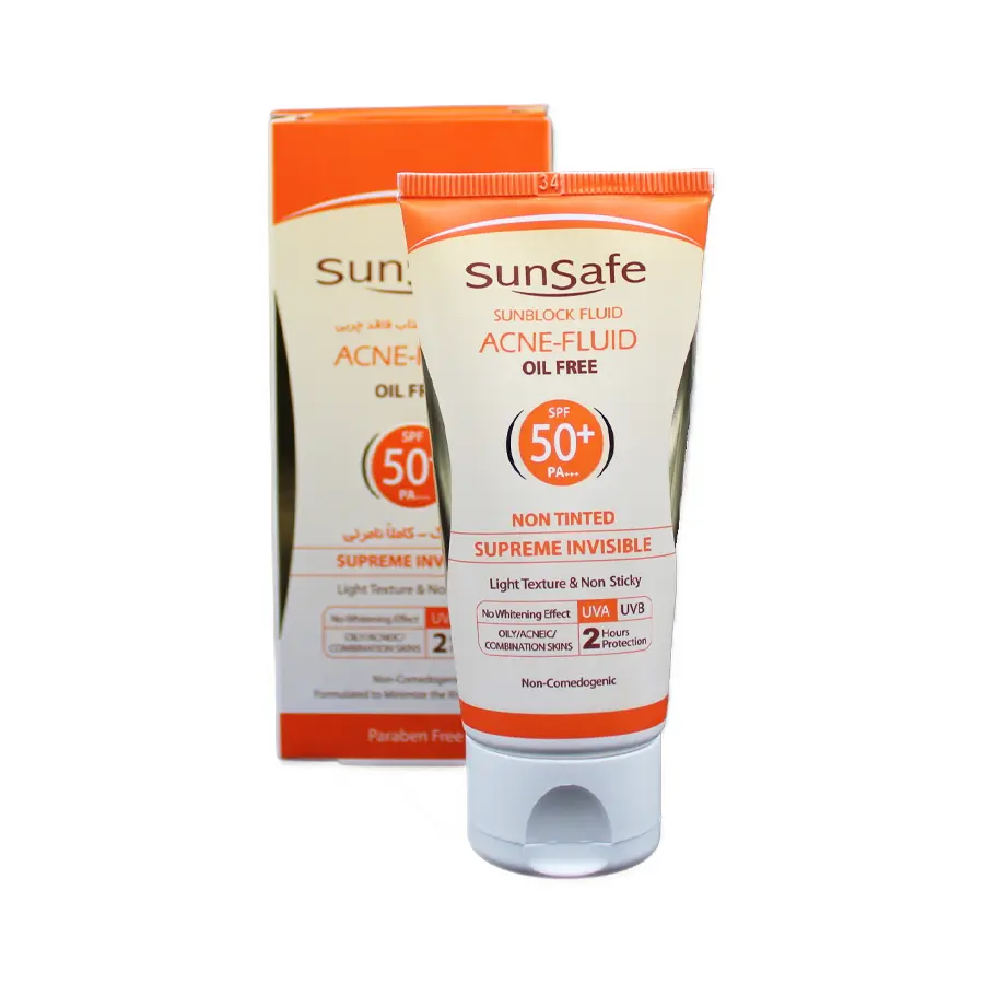 فلوئید ضد آفتاب سان سیف SPF50 فاقد چربی بدون رنگ 50 میلی لیتر 1