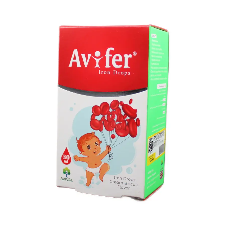 قطره خوراکی آهن آویفر آویوال با طعم بیسکوییت 30 میلی لیتر
