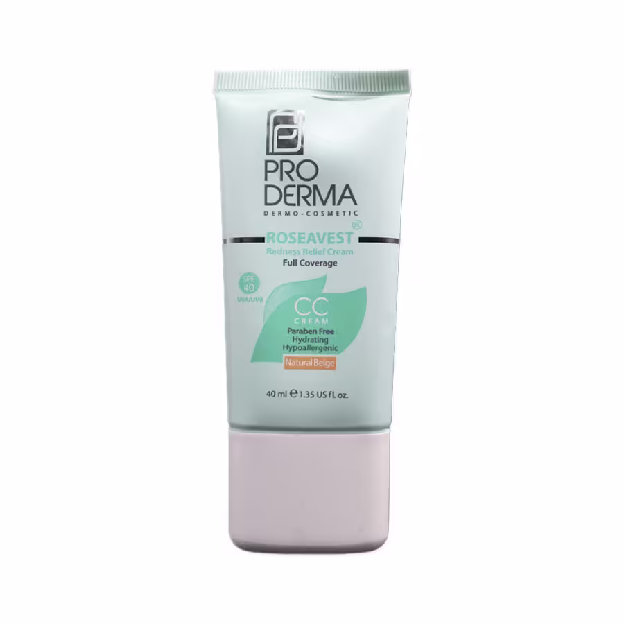 کرم رنگی مرطوب‌کننده پرودرما SPF40 برای پوست‌های معمولی و حساس بژ طبیعی 40 میلی لیتر 2