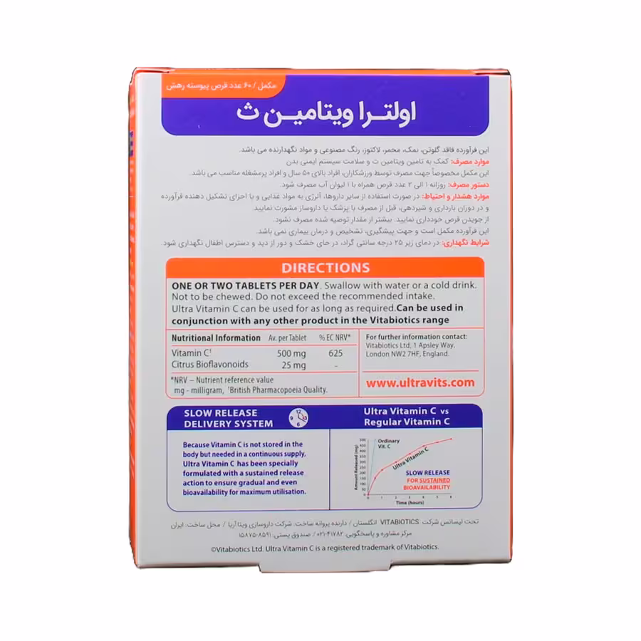 قرص اولترا ویتامین ث 500 میلی گرم ویتابیوتیکس 60 عددی 1