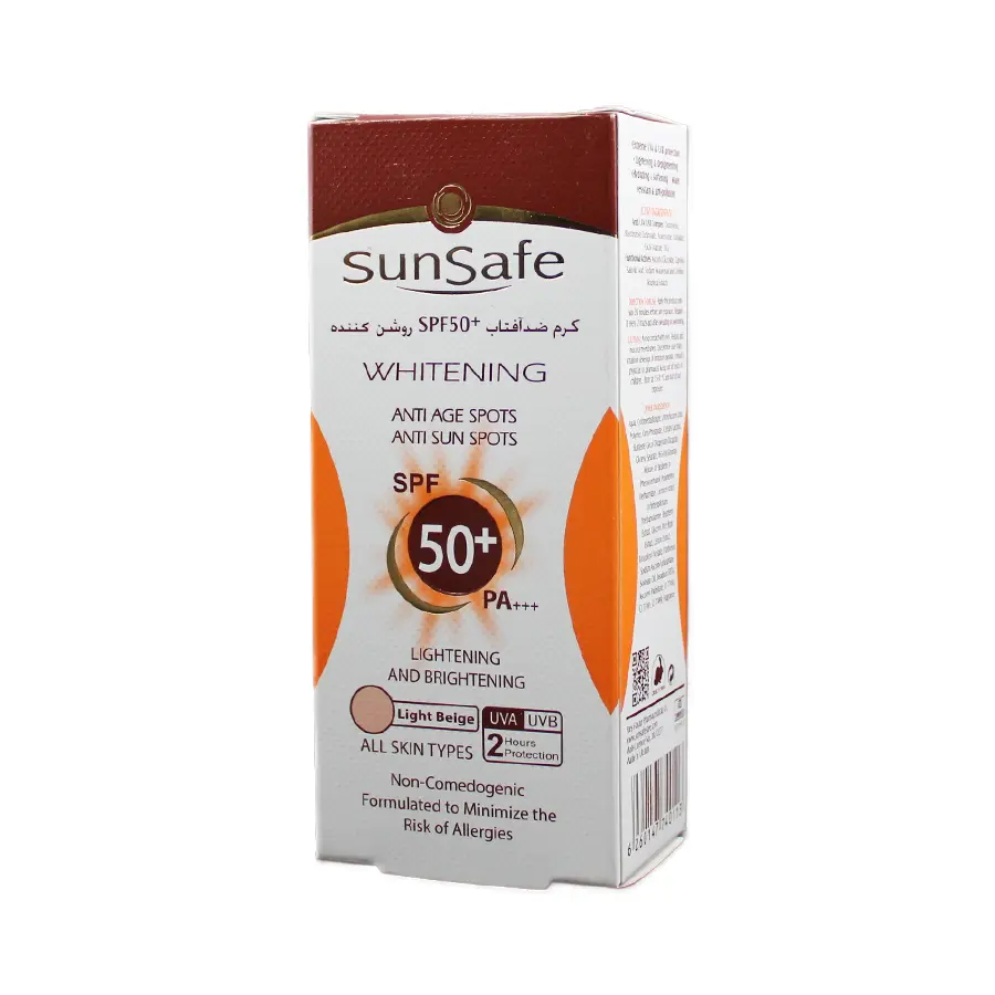 کرم ضدآفتاب روشن کننده سان سیف SPF50 بژ روشن 50 گرم