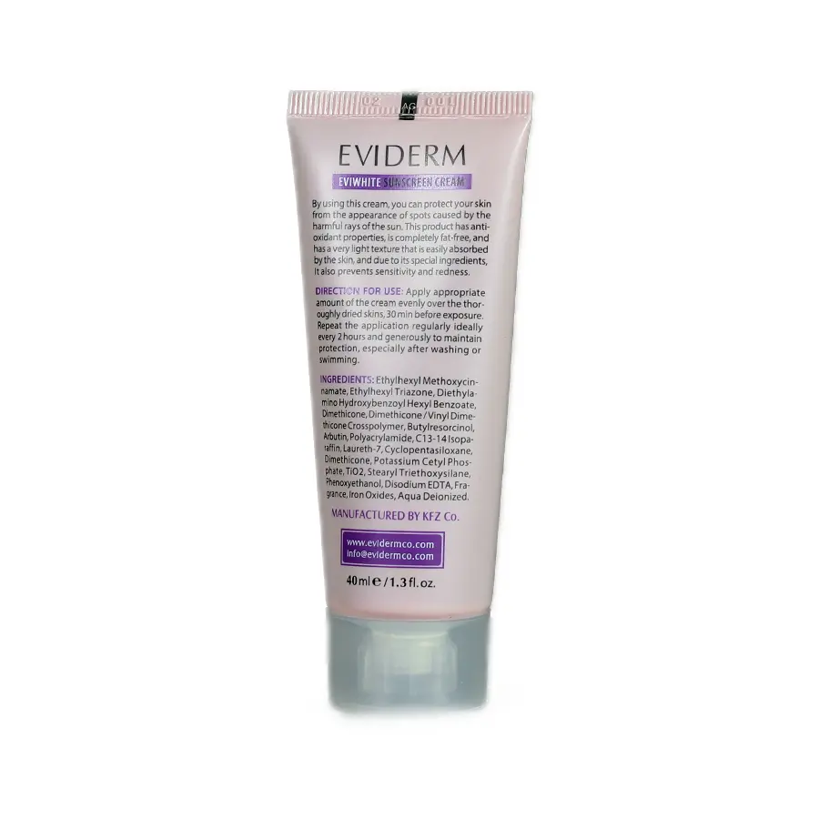 کرم ضد آفتاب رنگی روشن کننده اوی وایت اس اویدرم spf50 مناسب پوست های دارای لک 40 میلی لیتر 2