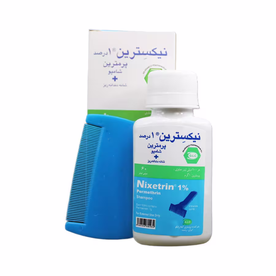 شامپو نیکسترین 1 درصد پرمترین همراه شانه گیلارانکو 60 میلی لیتر 3