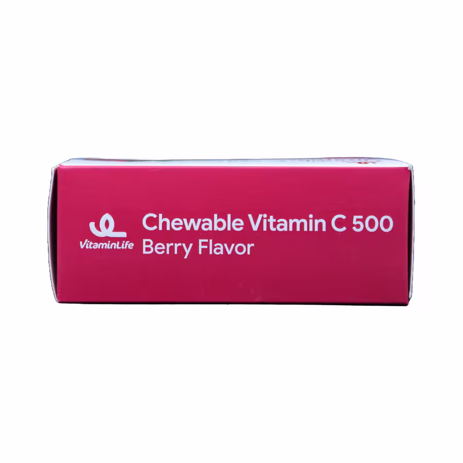 قرص جویدنی ویتامین سی 500 ویتامین لایف با طعم توت 30 عددی 3