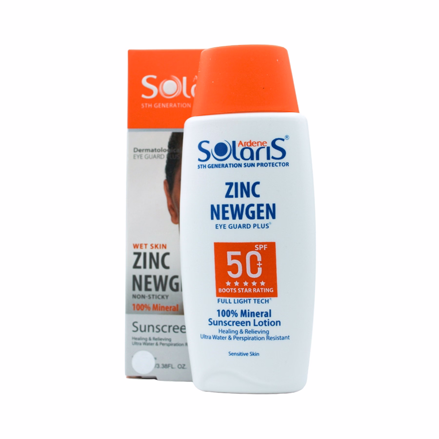 لوسیون ضد آفتاب زینک نیوژن آردن سولاریس SPF50 مناسب پوست حساس 100 میلی لیتر 4
