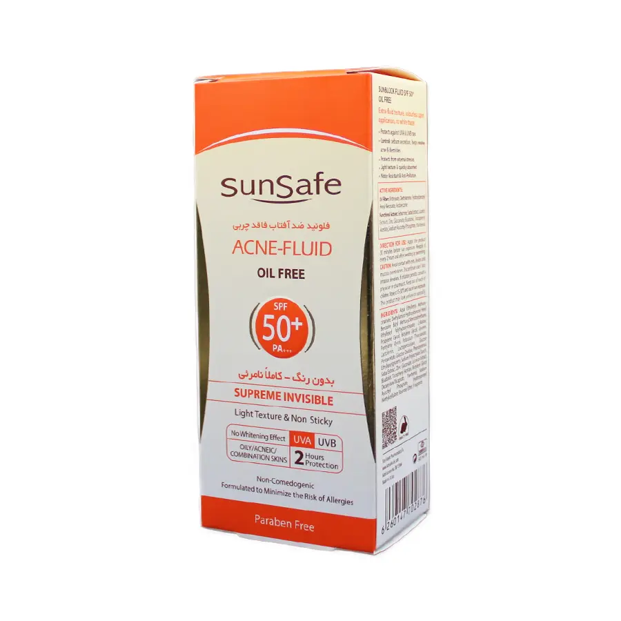 فلوئید ضد آفتاب سان سیف SPF50 فاقد چربی بدون رنگ 50 میلی لیتر
