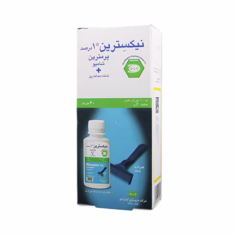 شامپو نیکسترین 1 درصد پرمترین همراه شانه گیلارانکو 60 میلی لیتر