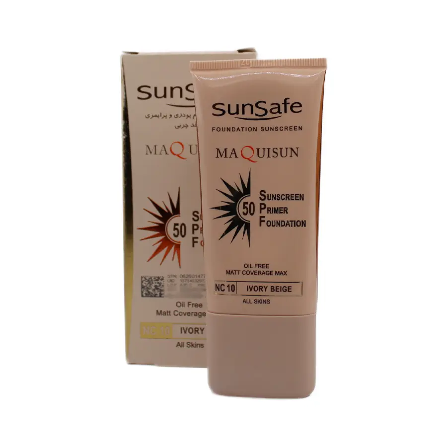 ضدآفتاب کرم پودری مکیسان سان سیف SPF50 NC10 بژ عاجی 40 گرم 1