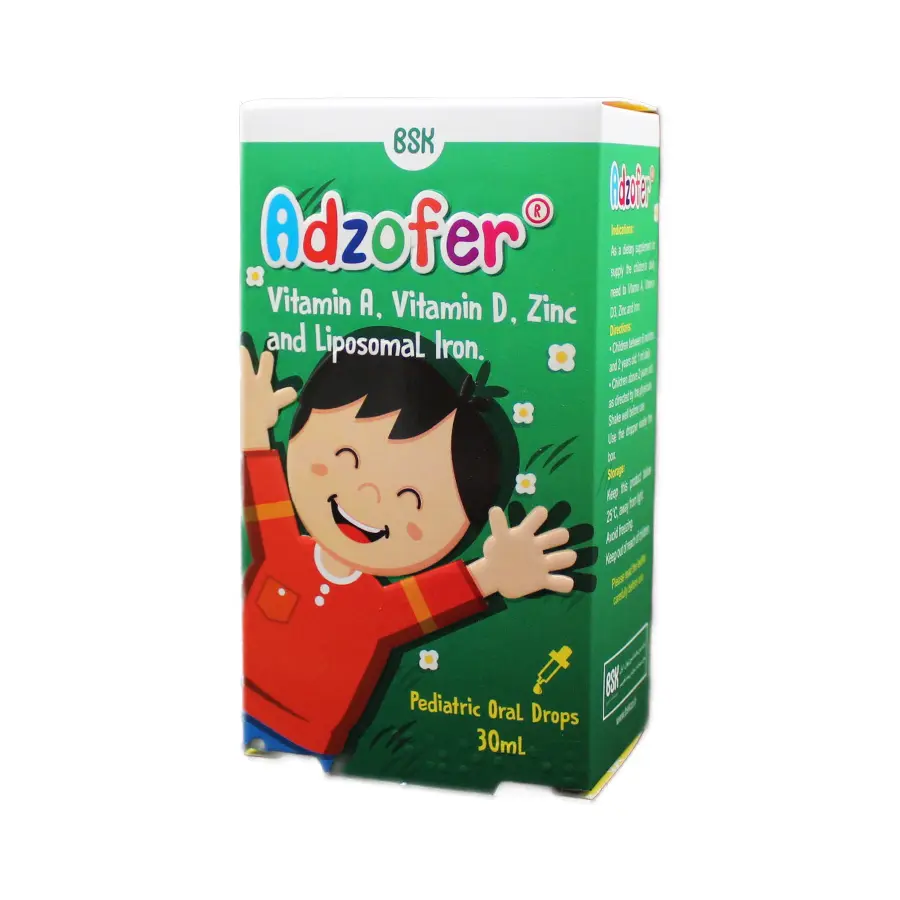 قطره خوراکی آدزوفر بی اس کی با طعم تافی 30 میلی لیتر