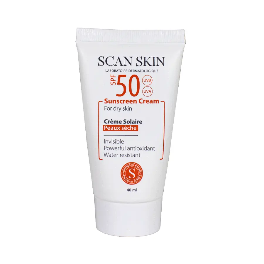 کرم ضدآفتاب SPF50 فاقد رنگ پوست خشک اسکن اسکین 40 میلی لیتر 3