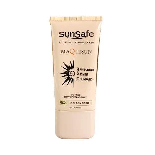 ضدآفتاب کرم پودری مکیسان NC20 سان سیف SPF50 بژ طلایی 40 گرم 2